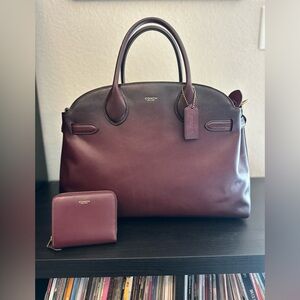 Coach Empire 40 in Merlot and Matching Bifold Wallet